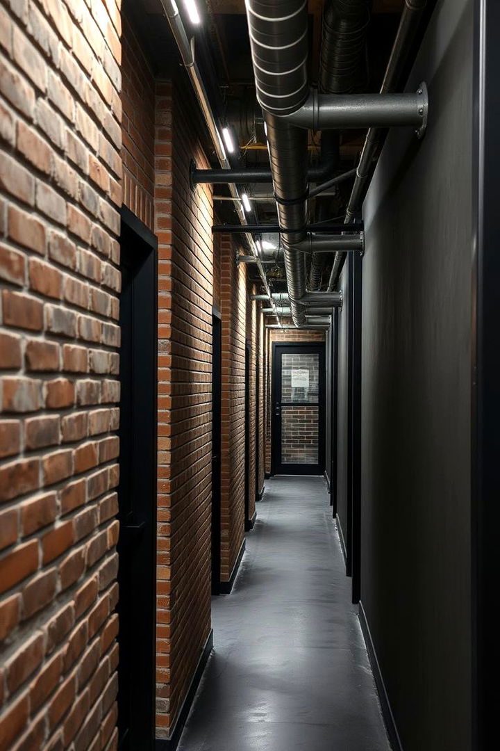 Urban Industrial Black Accents - 22 Black Hallway Ideas