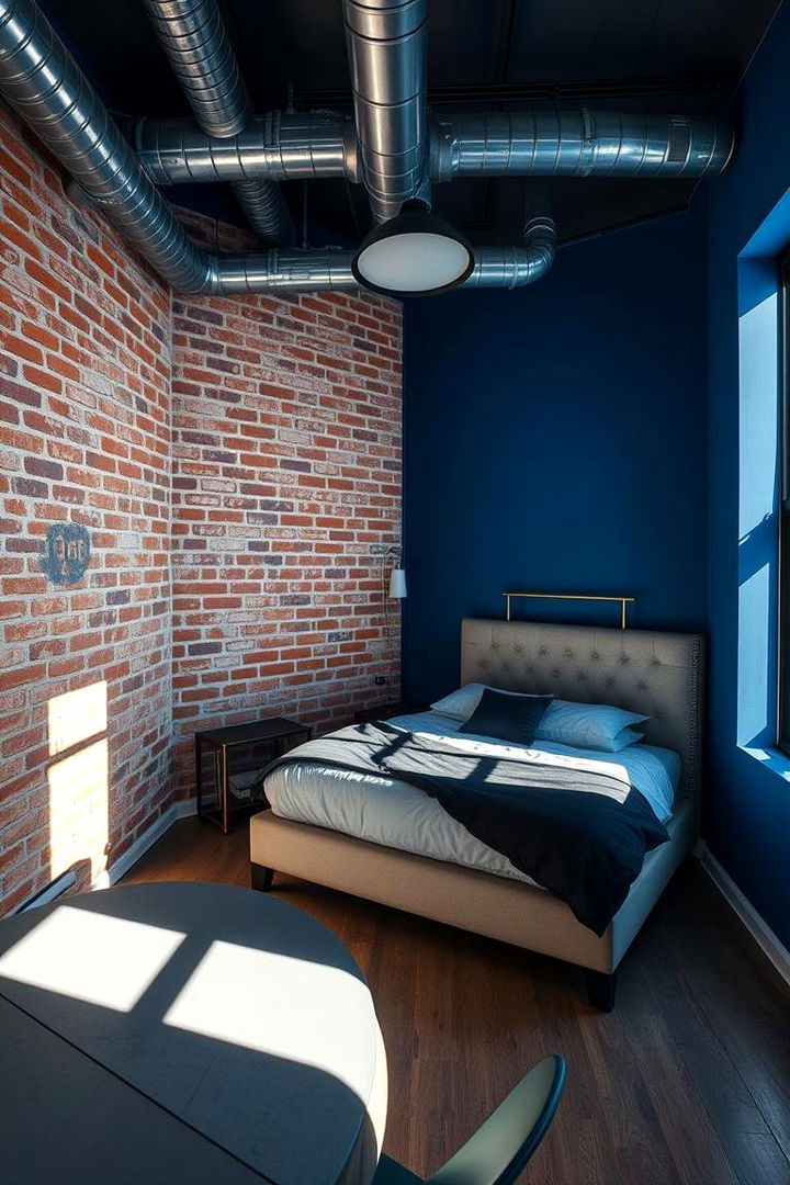 Urban Industrial Blue - 22 Moody Blue Bedroom Ideas