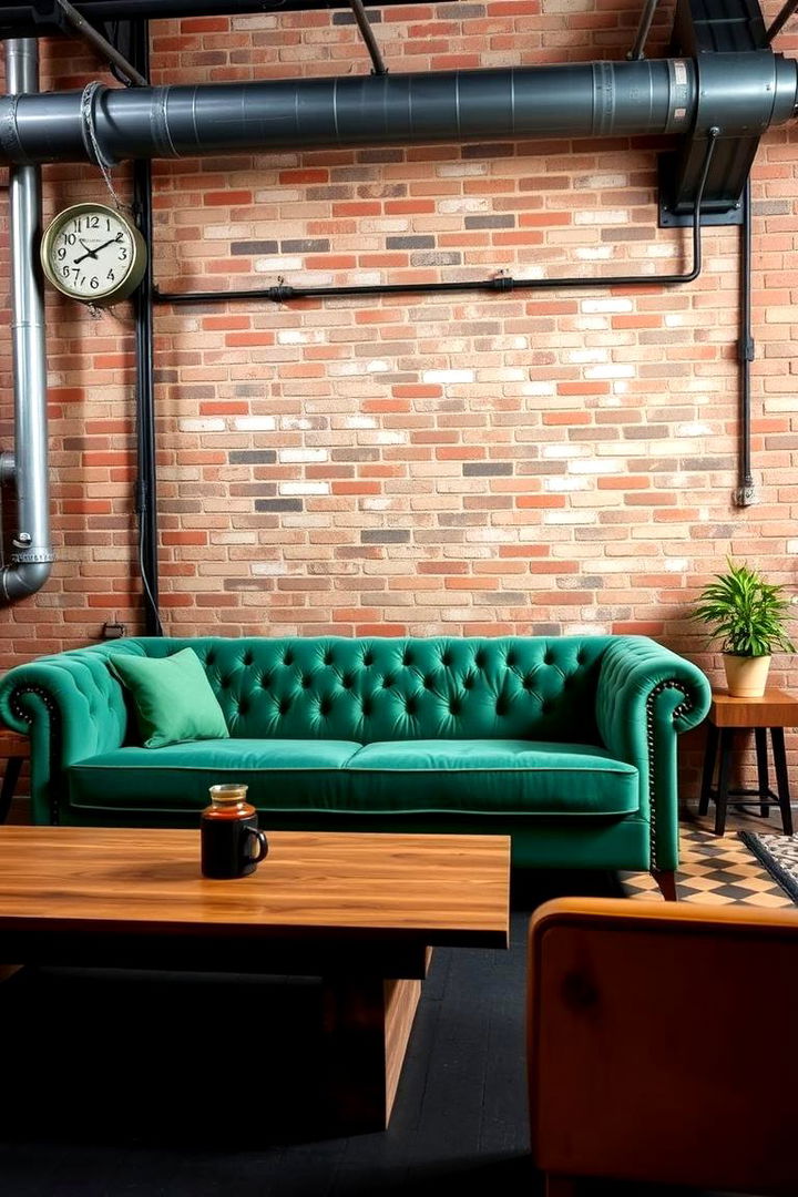 Urban Industrial Charm - 22 Emerald Green Sofa Living Room Ideas