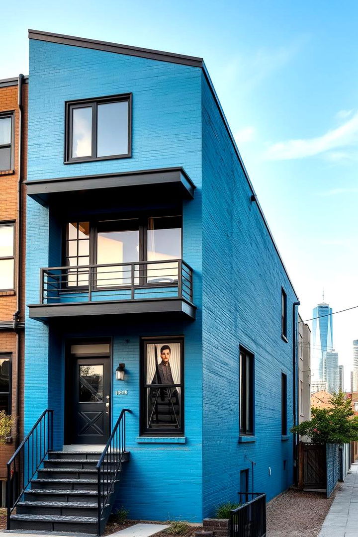 Urban Industrial Chic - 22 Blue House With Black Trim Ideas