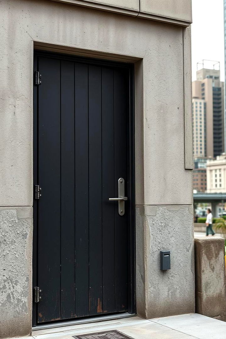 Urban Industrial Edge - 22 Black Front Door Ideas