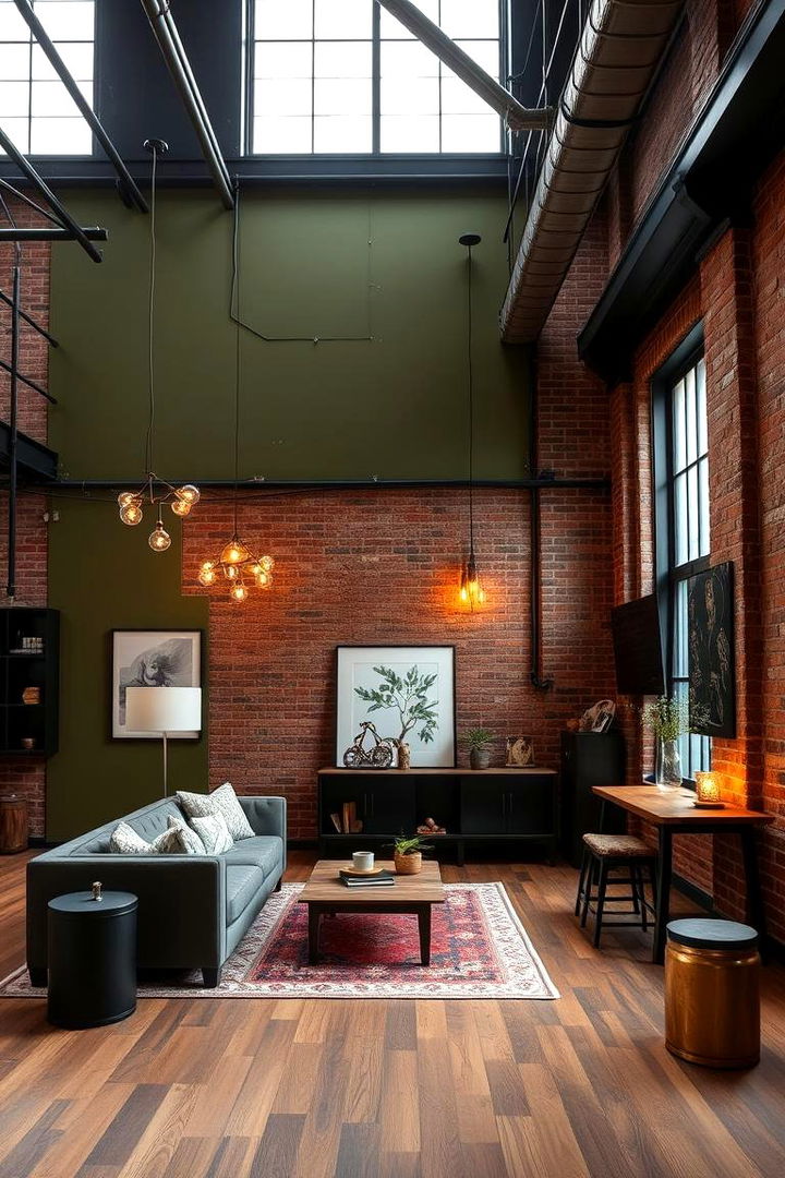 Urban Industrial Edge - 22 Olive Green Accent Wall Ideas