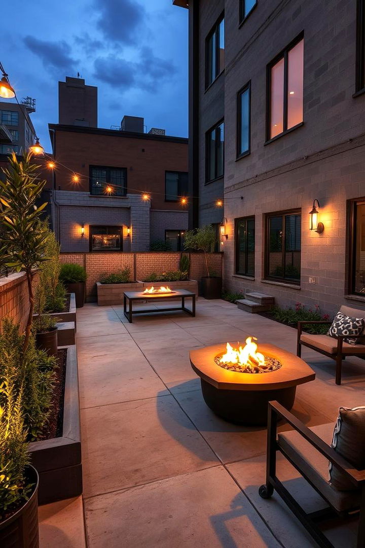 Urban Industrial Flair - 22 Concrete Paver Patio Fire Pit Ideas