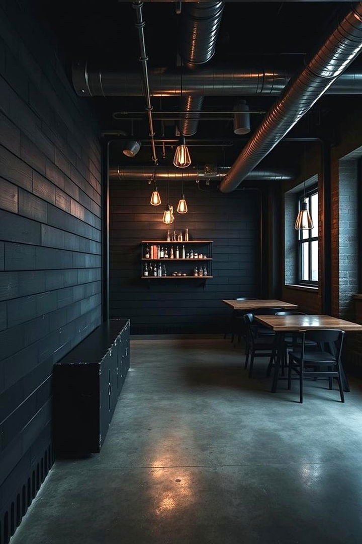 Urban Industrial Fusion - 22 Black Shiplap Wall Ideas