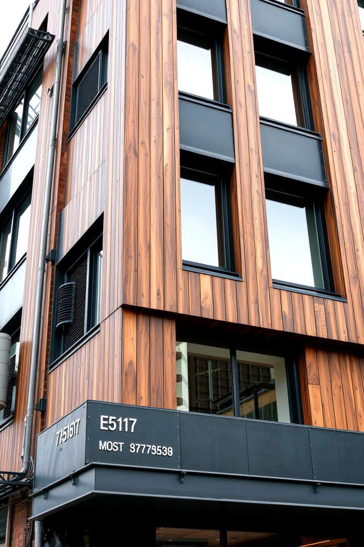 Urban Industrial Metal and Wood Hybrid - 22 Exterior Wainscoting Ideas