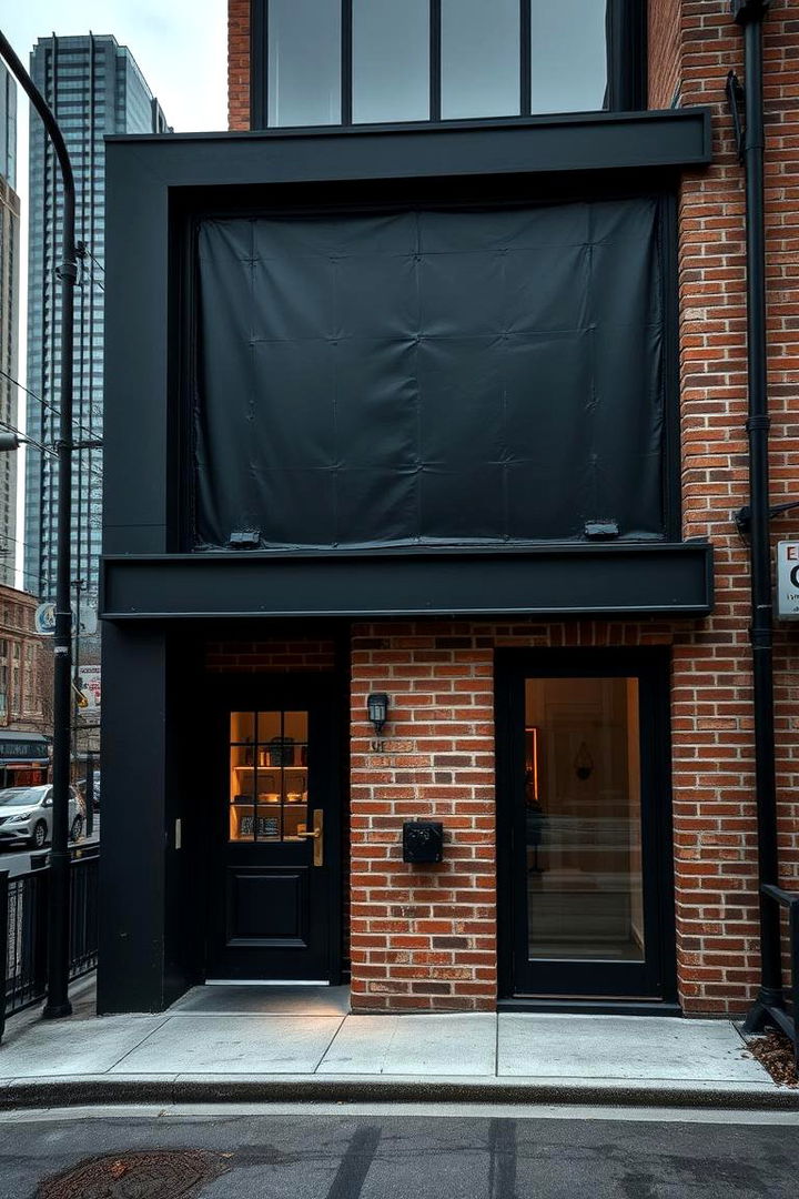 Urban Industrial Mix with Dark Vinyl and Exposed Brick - 22 Vinyl Siding and Brick Combinations