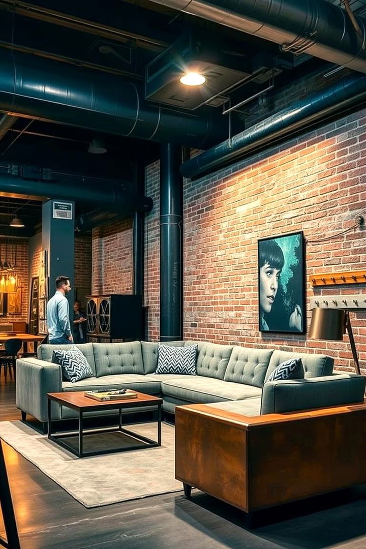 Urban Industrial Sectional Accent - 22 Sectional Living Room Ideas