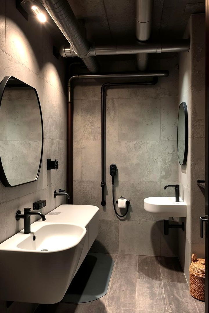 Urban Industrial Touches - 22 Hall Bathroom Ideas