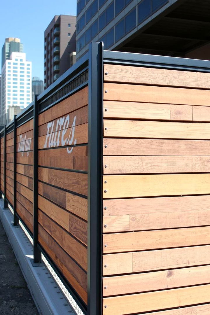 Urban Industrial Twist - 22 Horizontal Fence Ideas