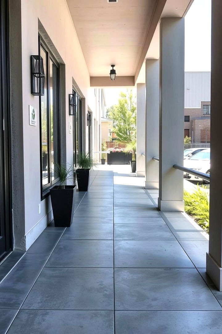 Urban Industrial Vibes - 22 Front Porch Tile Ideas