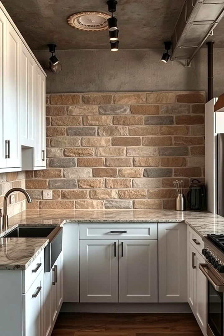 Urban Industrial - 22 Backsplash Ideas for White Cabinets and Granite Countertops