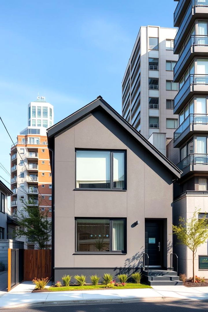 Urban Integration and Style - 22 Grey House With Black Trim