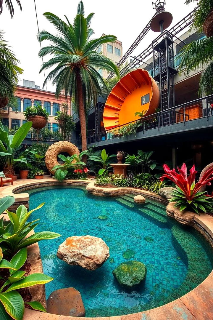 Urban Jungle Effect - 22 Pool Landscaping Ideas