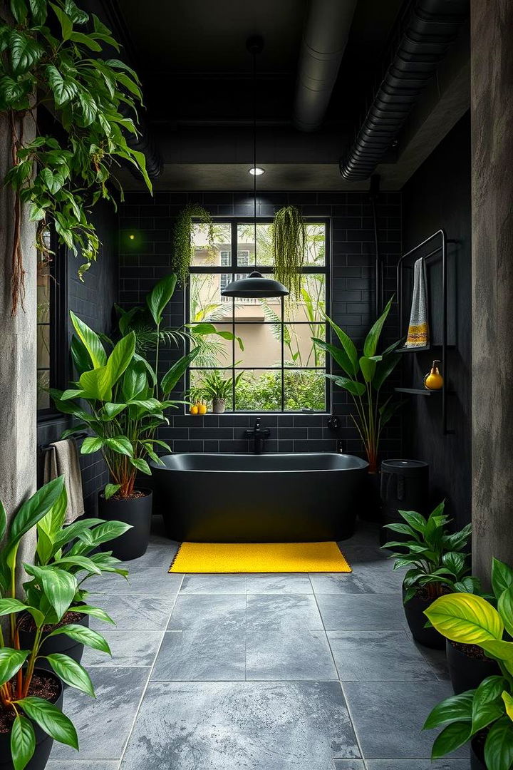 Urban Jungle Fusion - 22 Black and Green Bathroom Ideas