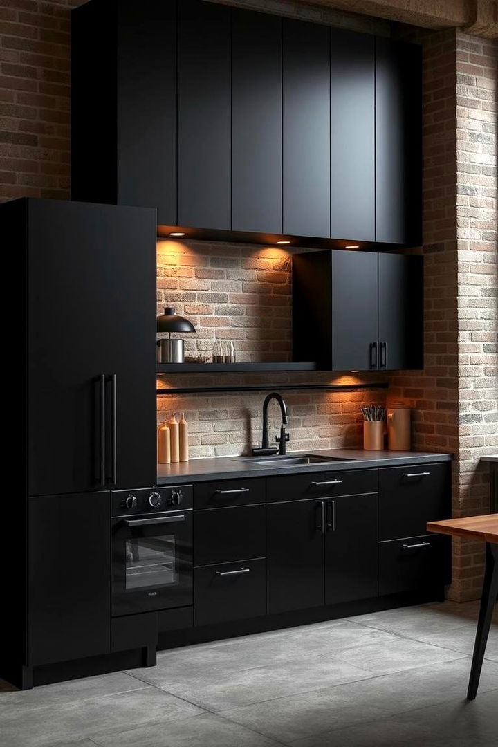 Urban Loft Aesthetics - 22 Black Kitchen Cabinet Ideas