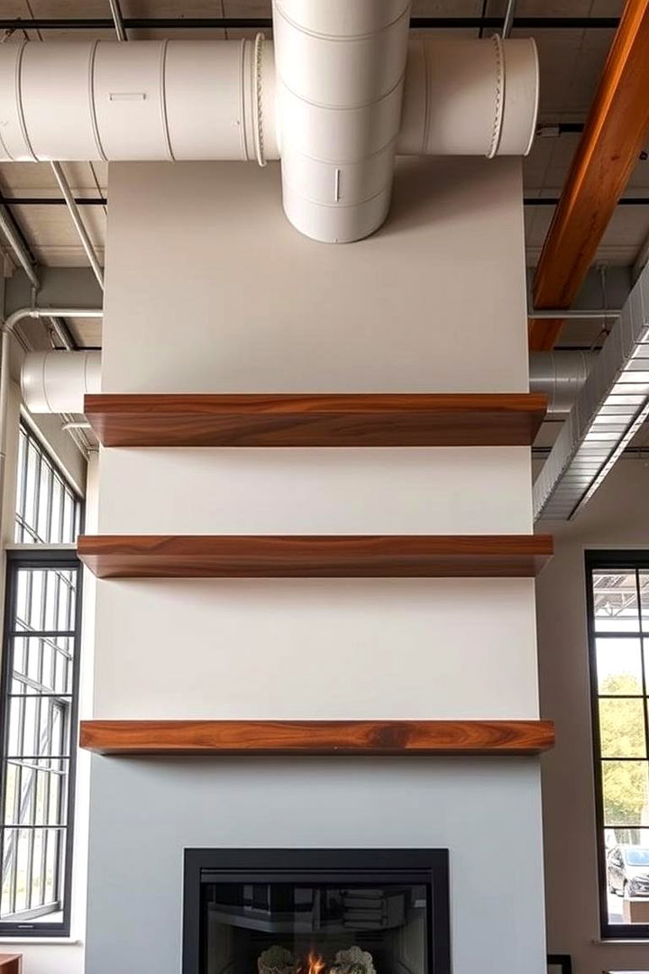 Urban Loft Chic - 22 Fireplace Floating Shelves Design Ideas
