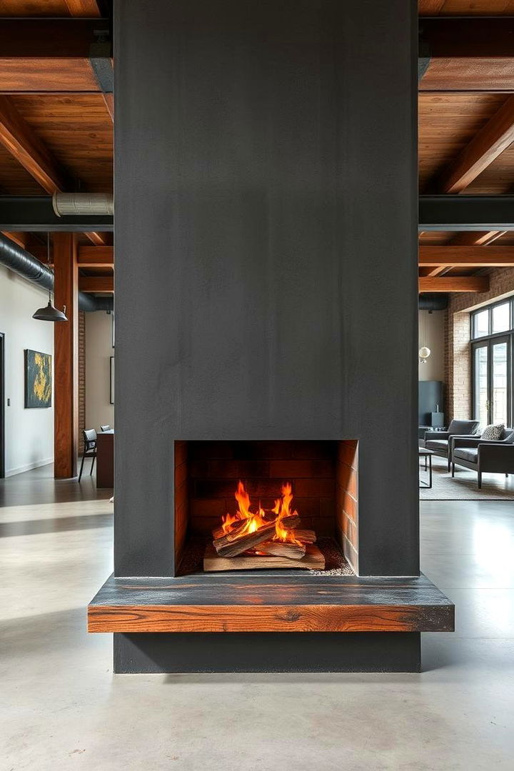 Urban Loft Industrial Fireplace - 22 Living Room Fireplace Ideas