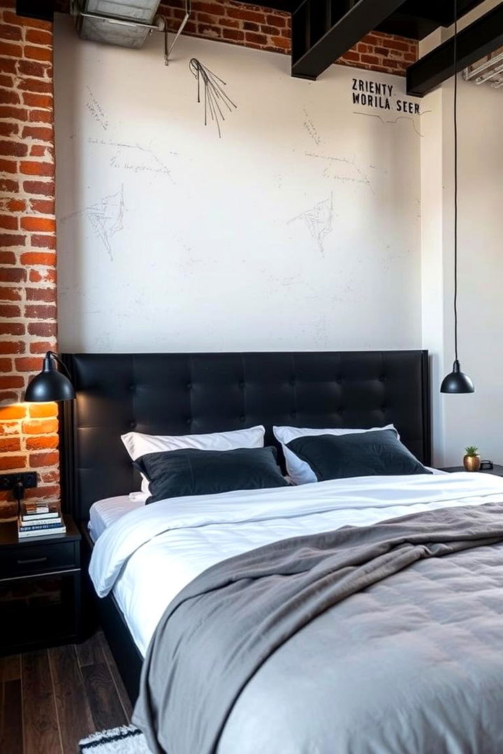 Urban Loft Inspired Black Headboard - 22 Black Headboard Bedroom Ideas