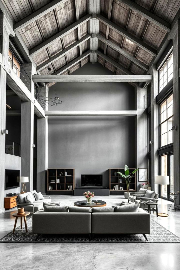 Urban Loft Style Grey Living Room - 22 Grey Living Room Ideas