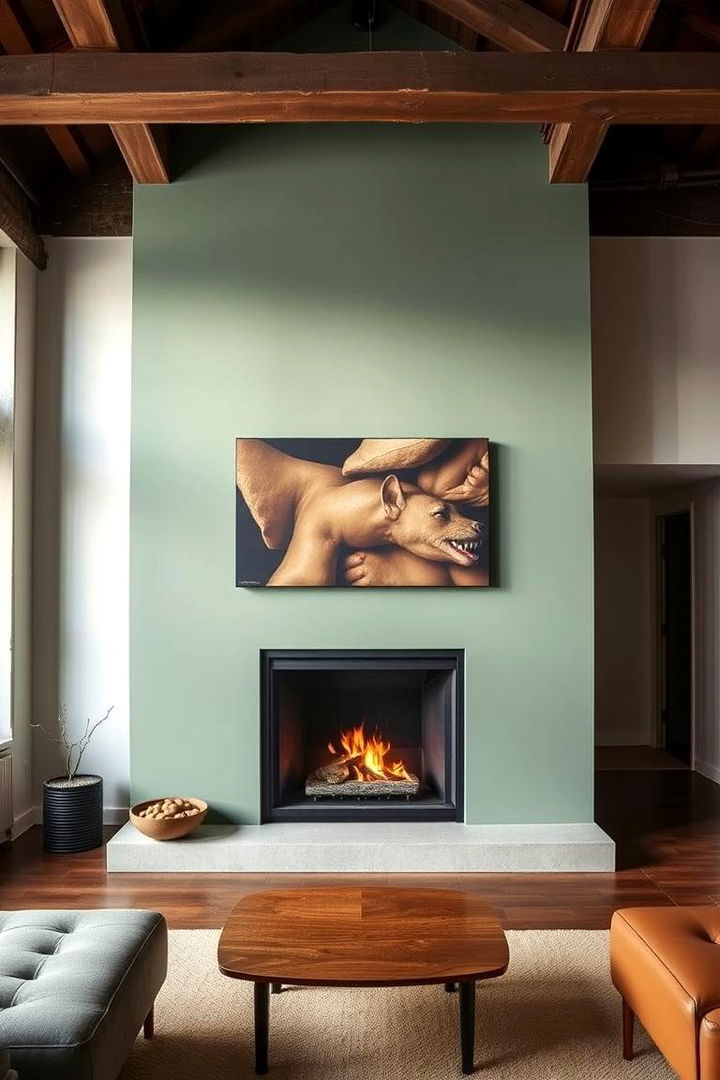 Urban Loft Style Sage Green Fireplace - 22 Sage Green Fireplace Ideas