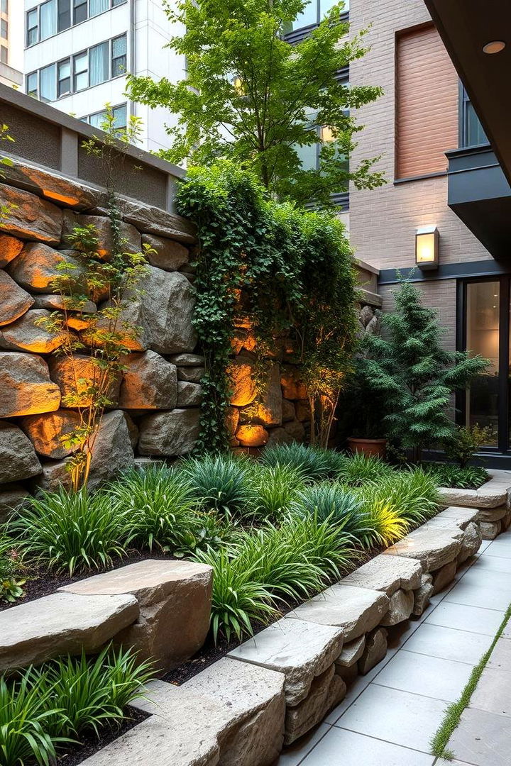 Urban Natural Oasis - 22 Natural Rock Retaining Wall Ideas