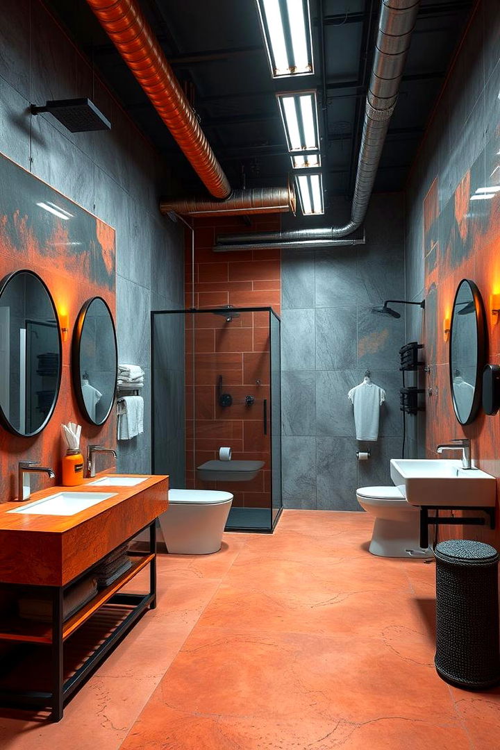 Urban Orange Vibes - 22 Orange Bathroom Ideas