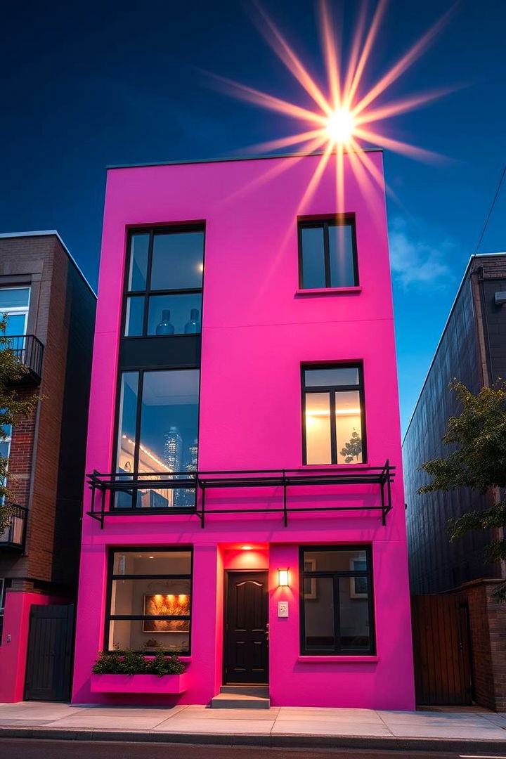 Urban Pink Home - 22 Pink House Exterior Ideas