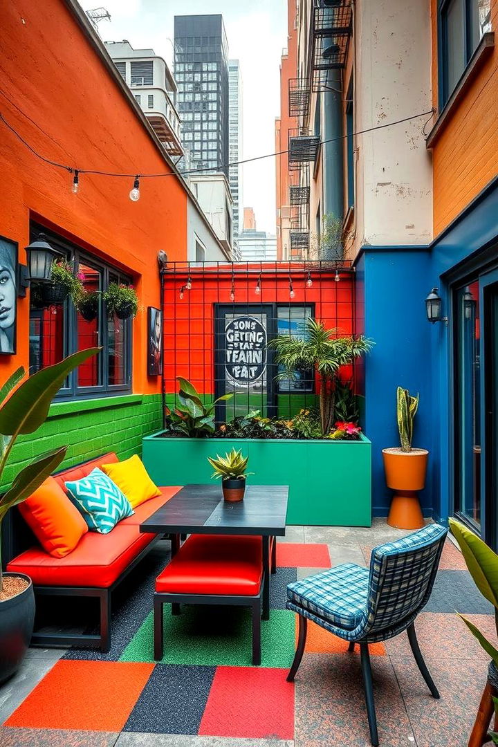 Urban Pop Vibrance - 22 Painted Concrete Patio Ideas