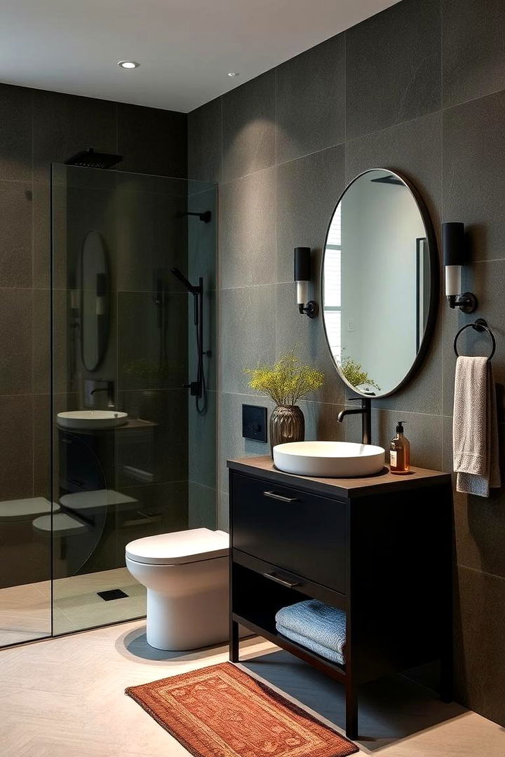 Urban Retreat Oasis - 22 Black Vanity Bathroom Ideas