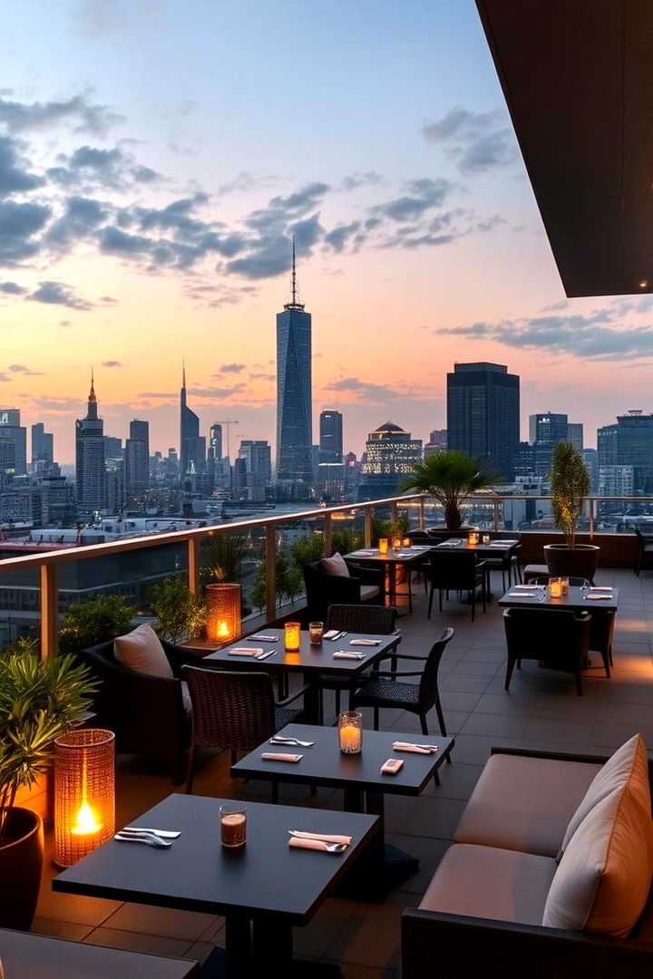 Urban Rooftop Terrace Dining - 22 Wedding Rehearsal Dinner Ideas