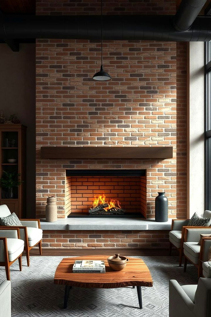 Urban Rustic Retreat - 22 Rustic Brick Fireplace Ideas