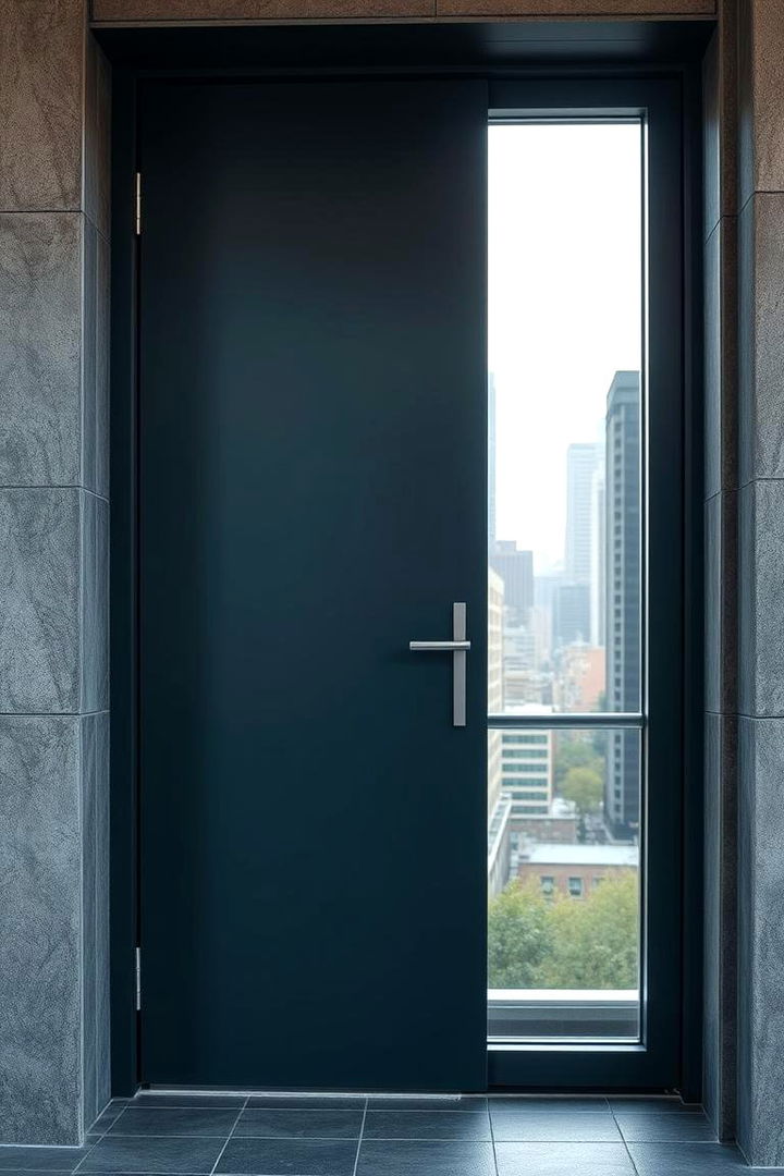 Urban Slate Fusion - 22 Stained Front Door Ideas