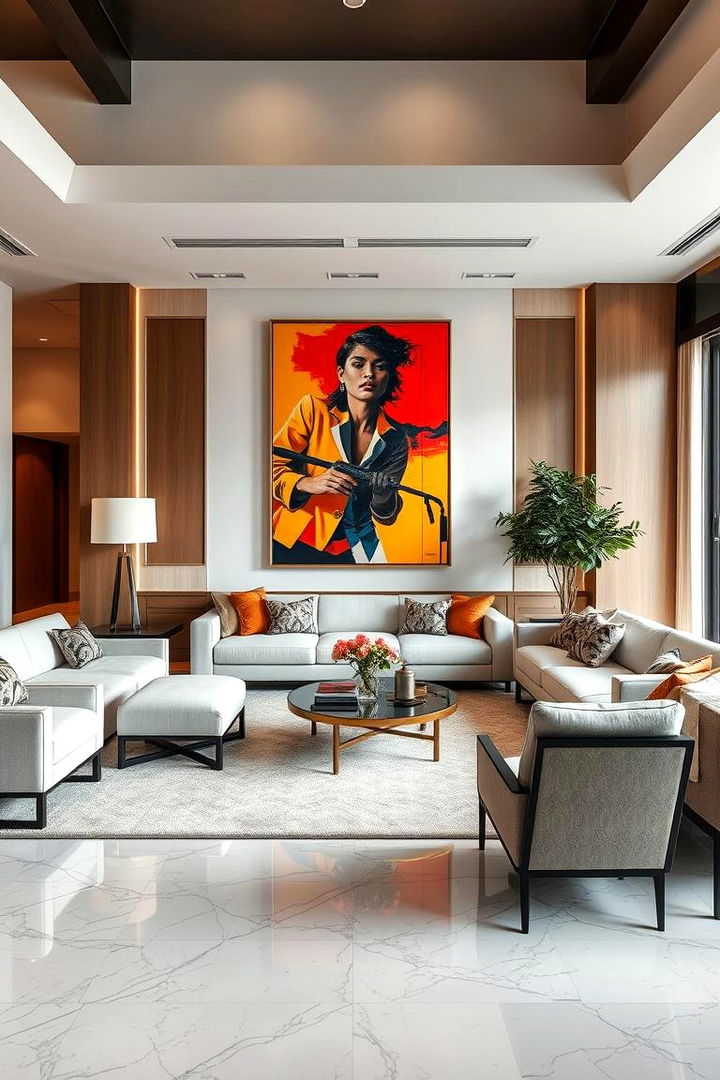 Urban Sophisticated Marble - 22 Marble Floor Living Room Ideas