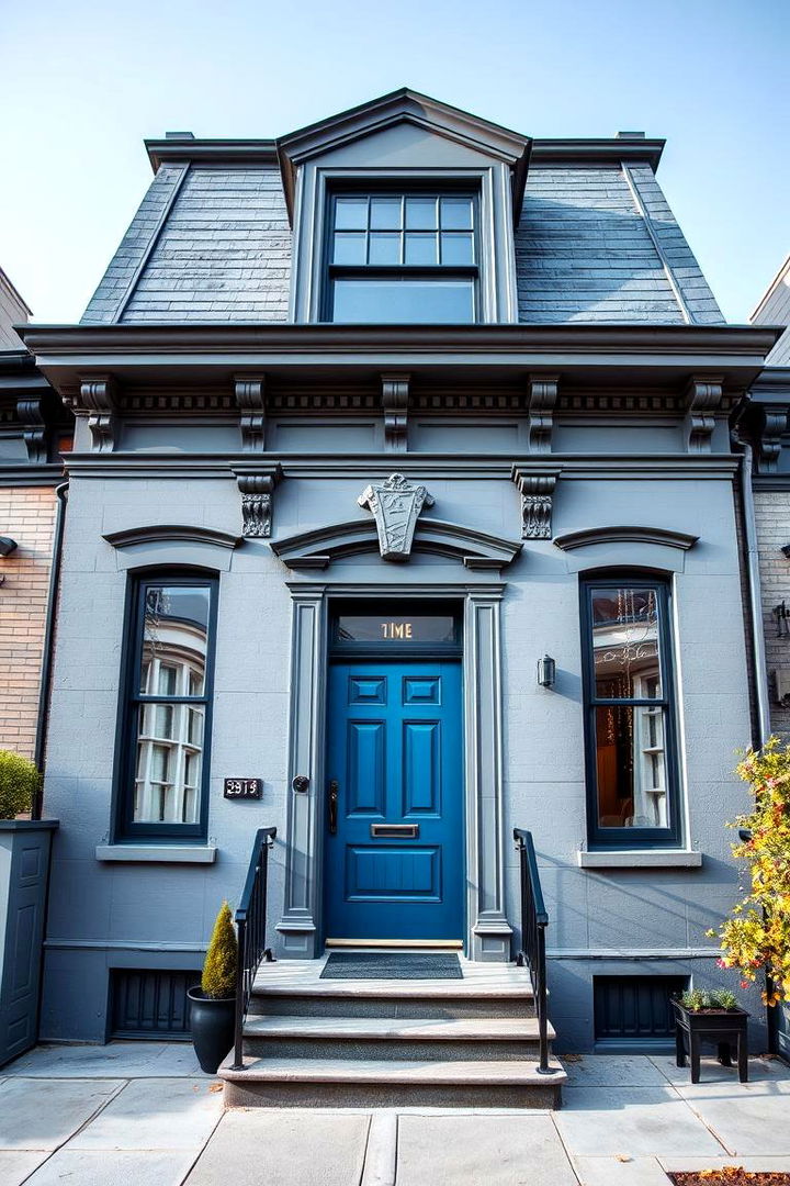 Urban Sophistication - 22 Grey House With Blue Door Ideas