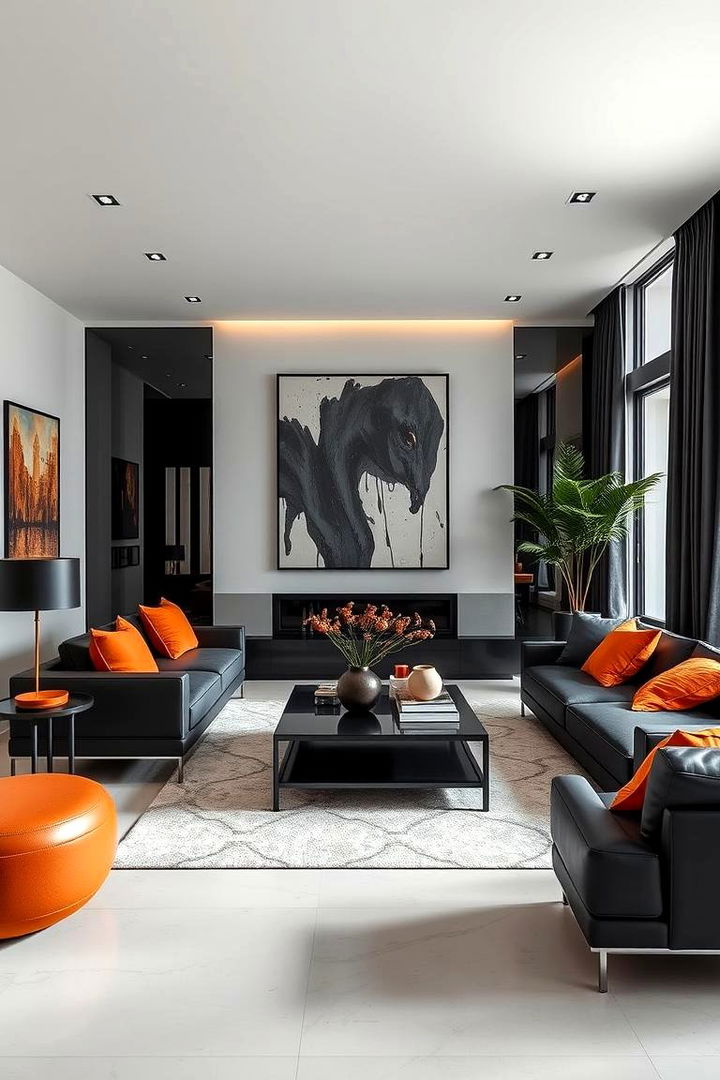 Urban Sophistication - 22 Black and Orange Living Room Ideas