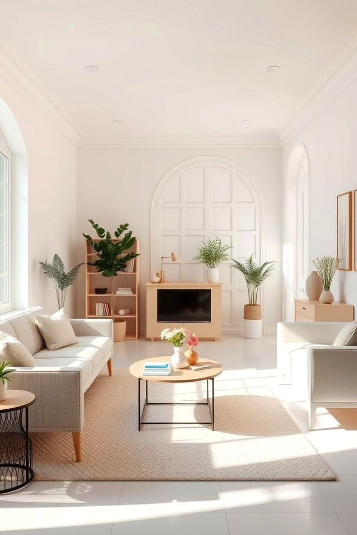 Use Light and Airy Colors - 22 Small Living Room Ideas With Tv and Dining Table