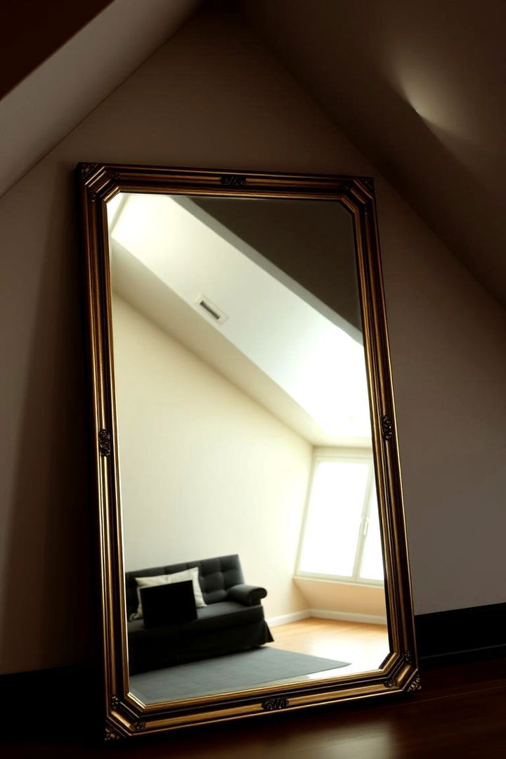 Use Mirrors Strategically - 22 Low Ceiling Small Attic Room Ideas