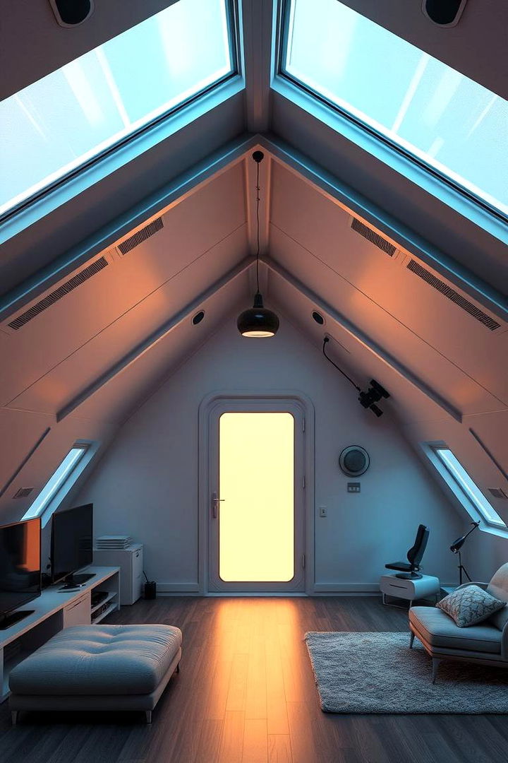 Use Smart Home Systems - 22 Low Ceiling Small Attic Room Ideas