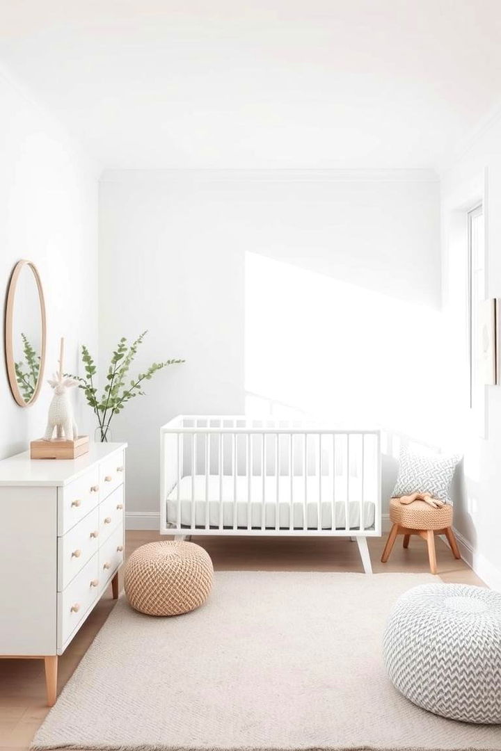 Use White Walls for Brightness - 22 Minimalist Nursery Ideas