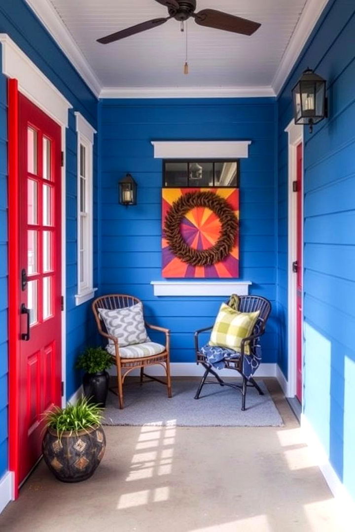 Use a Bold Color Palette - 22 Small Front Porch Ideas