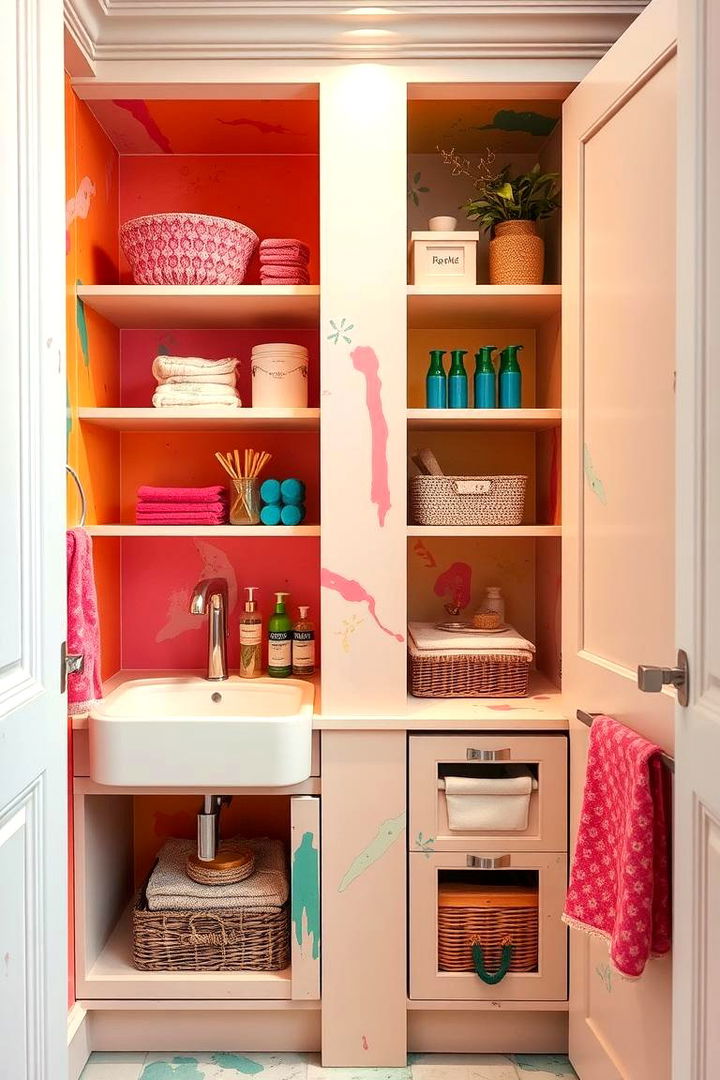 Using Color to Brighten Space - 22 Bathroom Closet Ideas