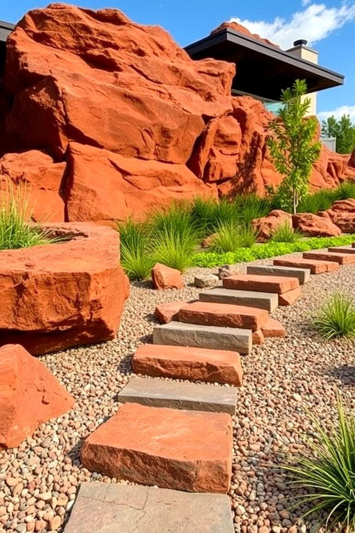 Using Red Lava Rock as Accent Pieces in Landscape Architecture - 22 Red Lava Rock Landscaping Ideas