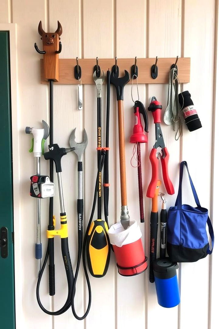 Utility Hooks and Racks - 22 Shed Organization Ideas