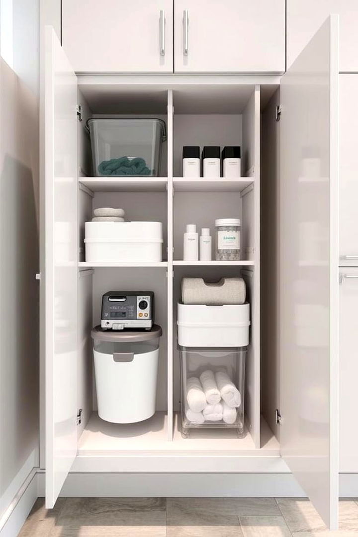 Utilize Built In Cabinet Organizers - 22 Bathroom Cabinet Organization Ideas