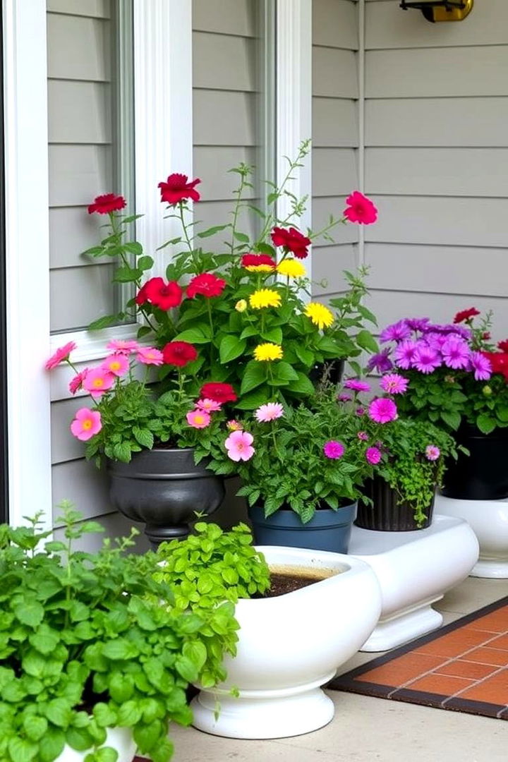 Utilize Compact Planters - 22 Small Front Porch Ideas