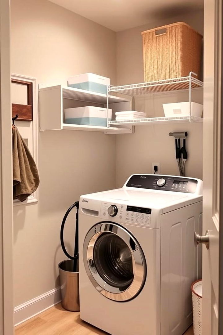 Utilize Corners Effectively - 22 Small Laundry Room Ideas With a Top Load Washing Machine
