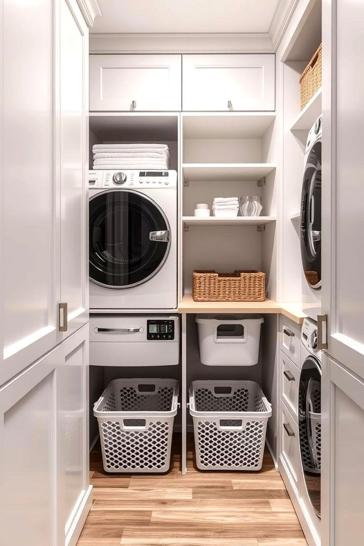 Utilizing Pull Out Hampers for Efficiency - 22 Laundry Closet Ideas