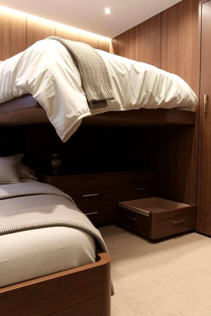 Utilizing Under Bed Storage - 22 L-shaped Bedroom Layout Ideas