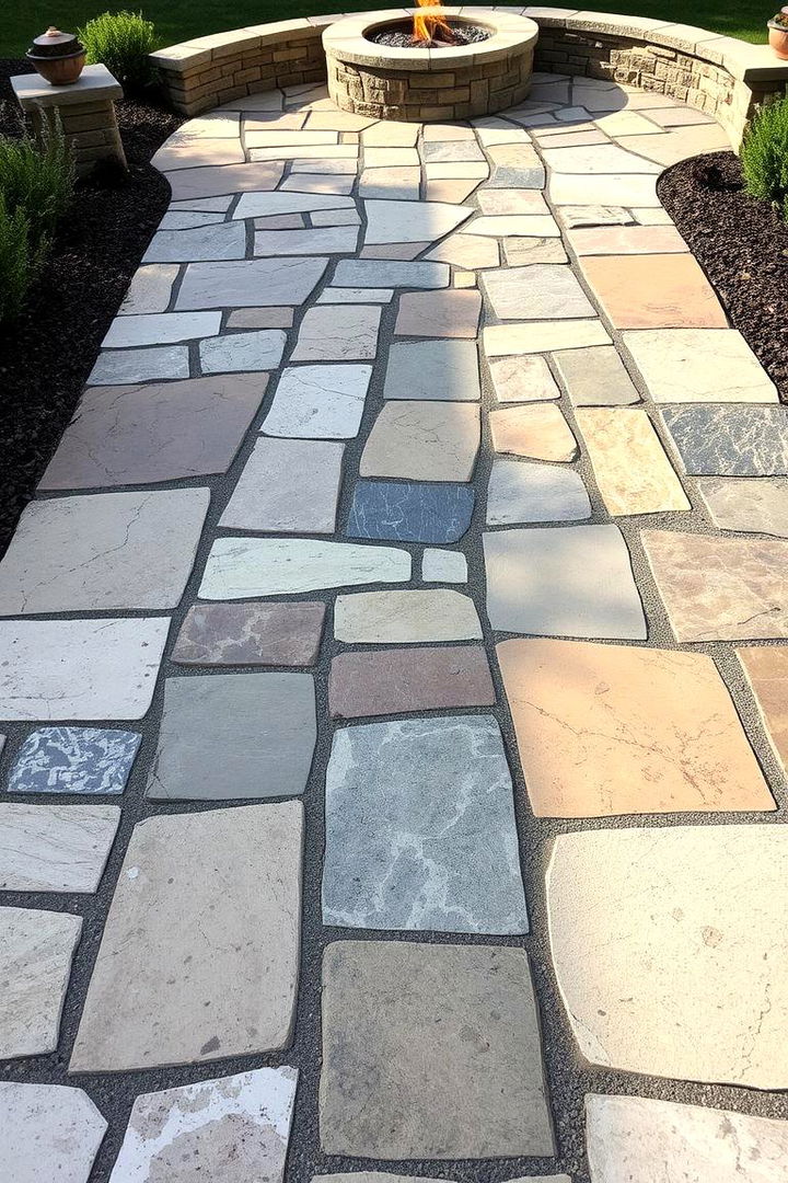 Variable Surface Textures for Interest - 22 Stone Patio With a Fire Pit Ideas