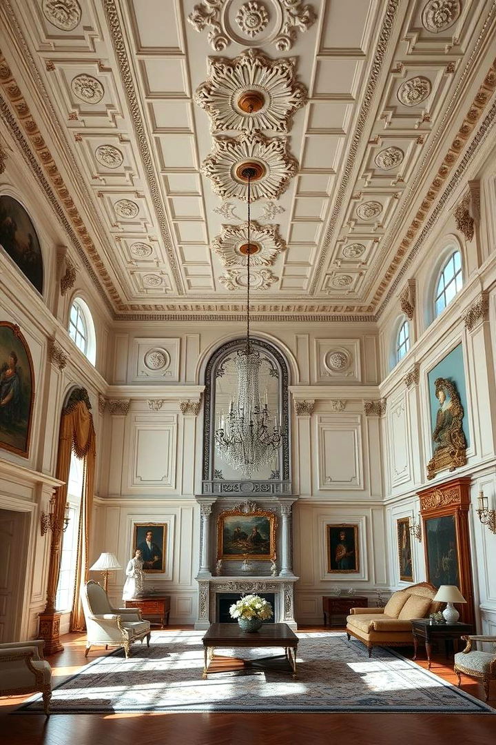 Vast Crown Molding Details - 22 Castle Living Room Ideas